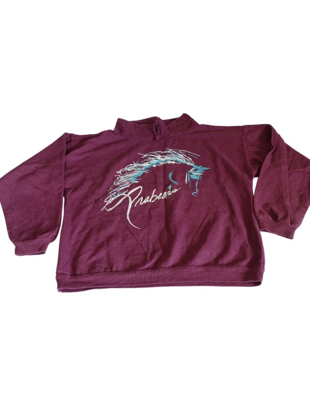 Vintage Wek The World Red Arabians Horse Graphic Pullover Sweatshirt Size 2 L XL